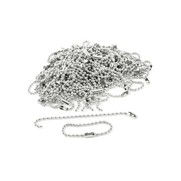 uxcell 8pcs Stainless Steel Clasp Ball Chain Keychain Silver Tone 2mm Dia 50cm Length 
